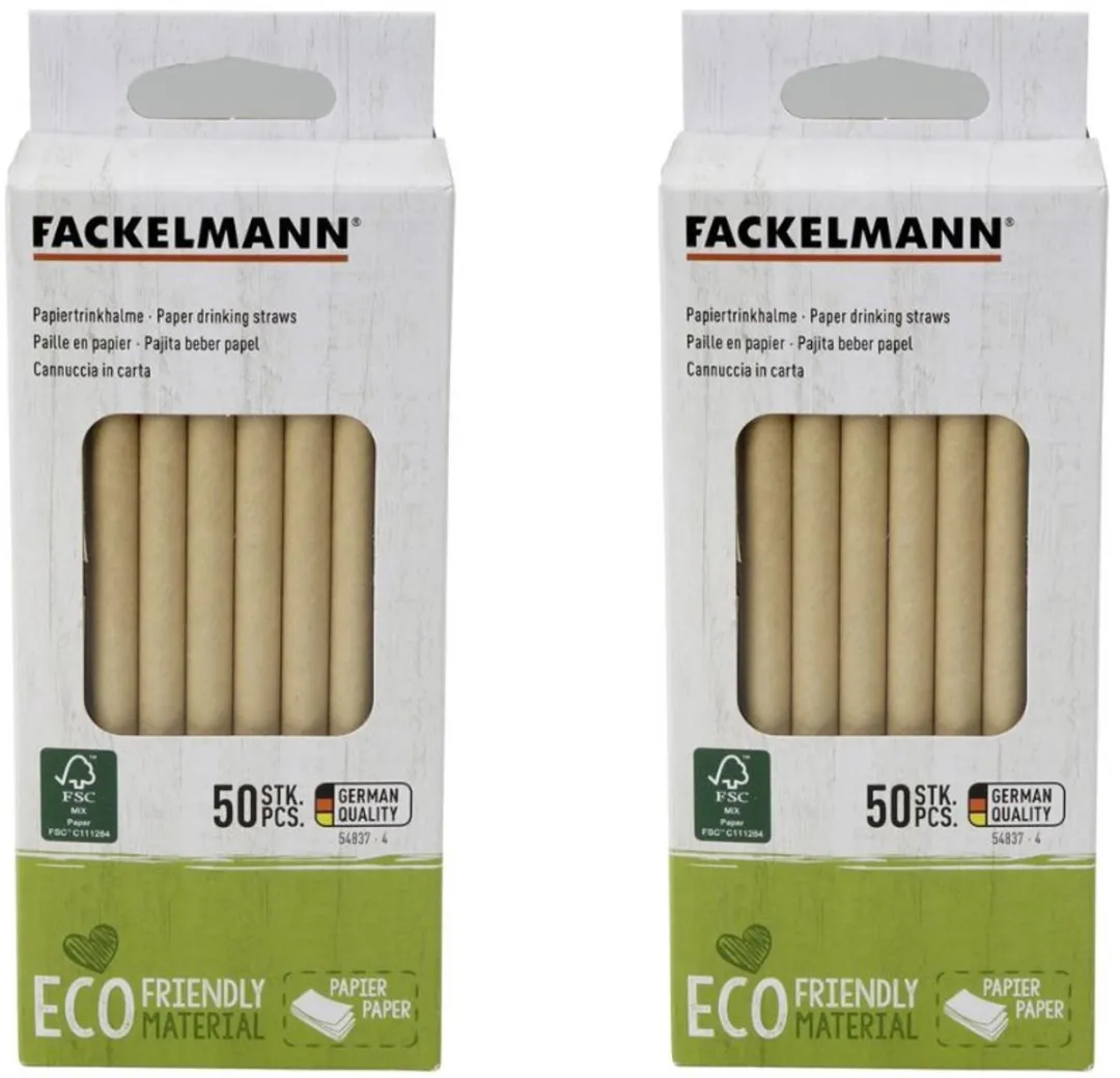 Fackelmann Bruine Papieren Rietjes 100 Stuks
