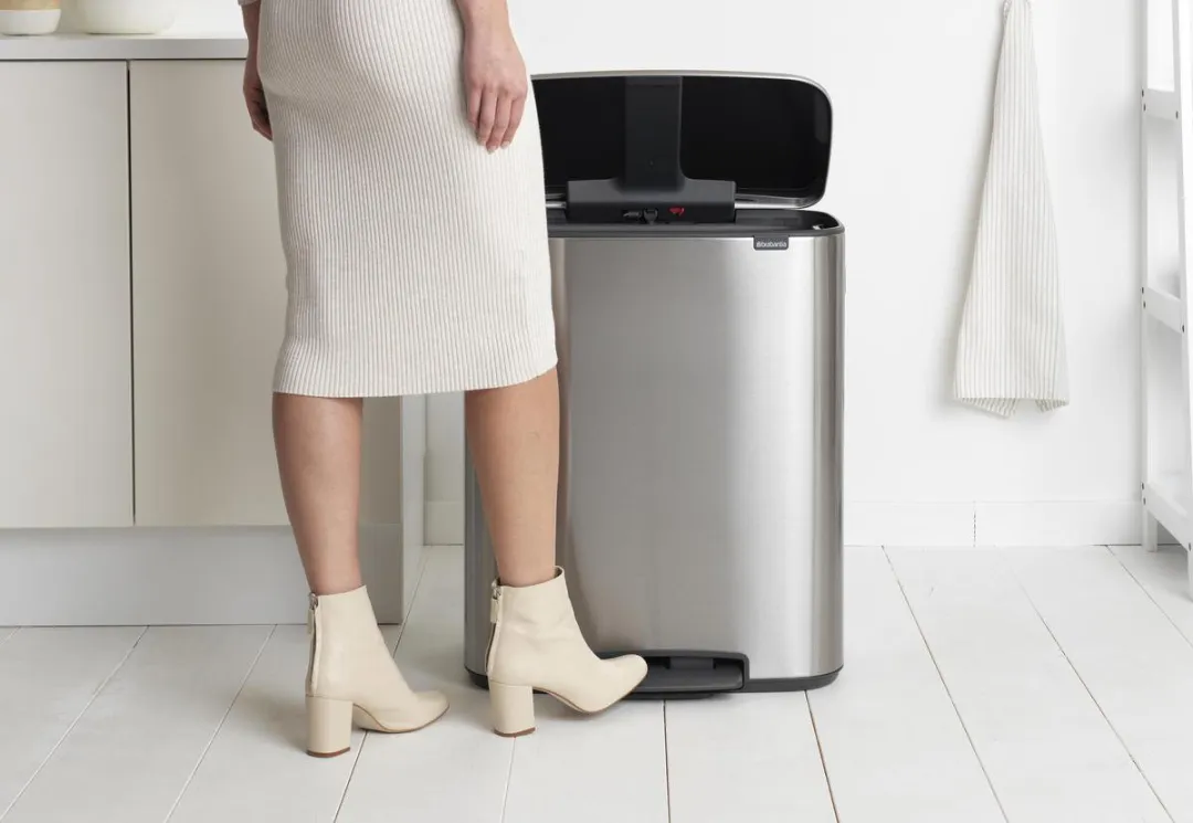 Brabantia Bo Prullenbak 60L - 1 Vak Matt Steel Fingerprint Proof