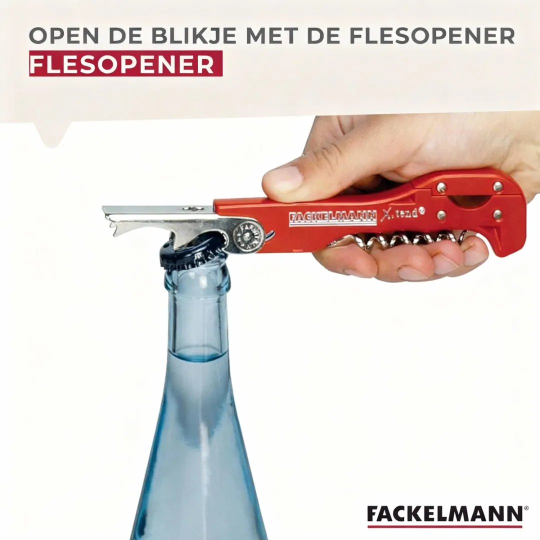 Fackelmann 49807 Sommelier Kurkentrekker - Rood/Zwart