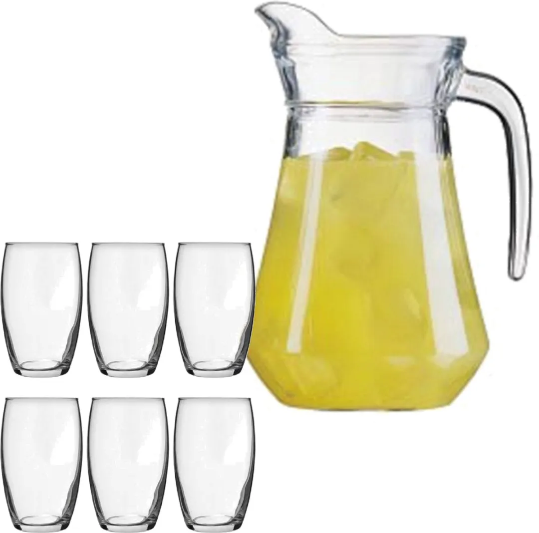 Luminarc Schenkkan 1,6L + 6x Tumblerglazen 360ml
