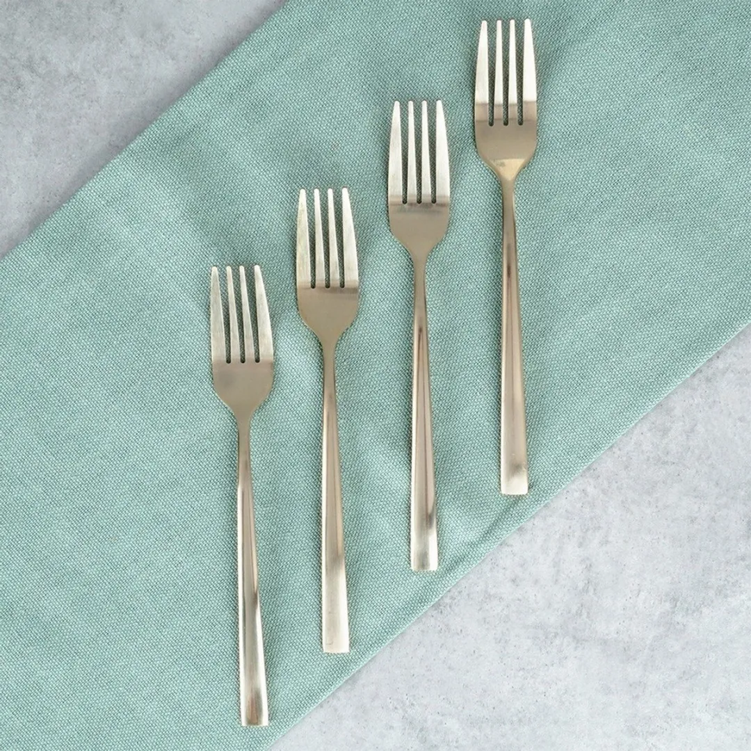 Excellent Houseware Taartvorkjes Goud - 4 Stuks - 15 cm