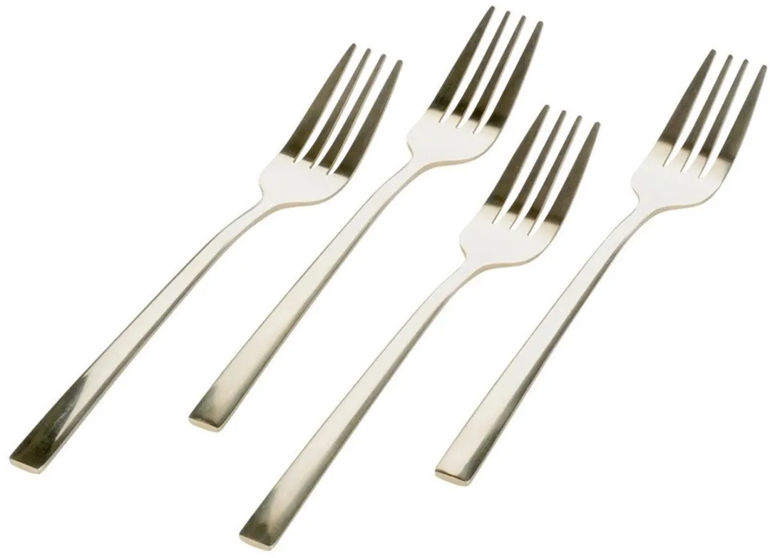 Excellent Houseware Taartvorkjes Goud - 4 Stuks - 15 cm