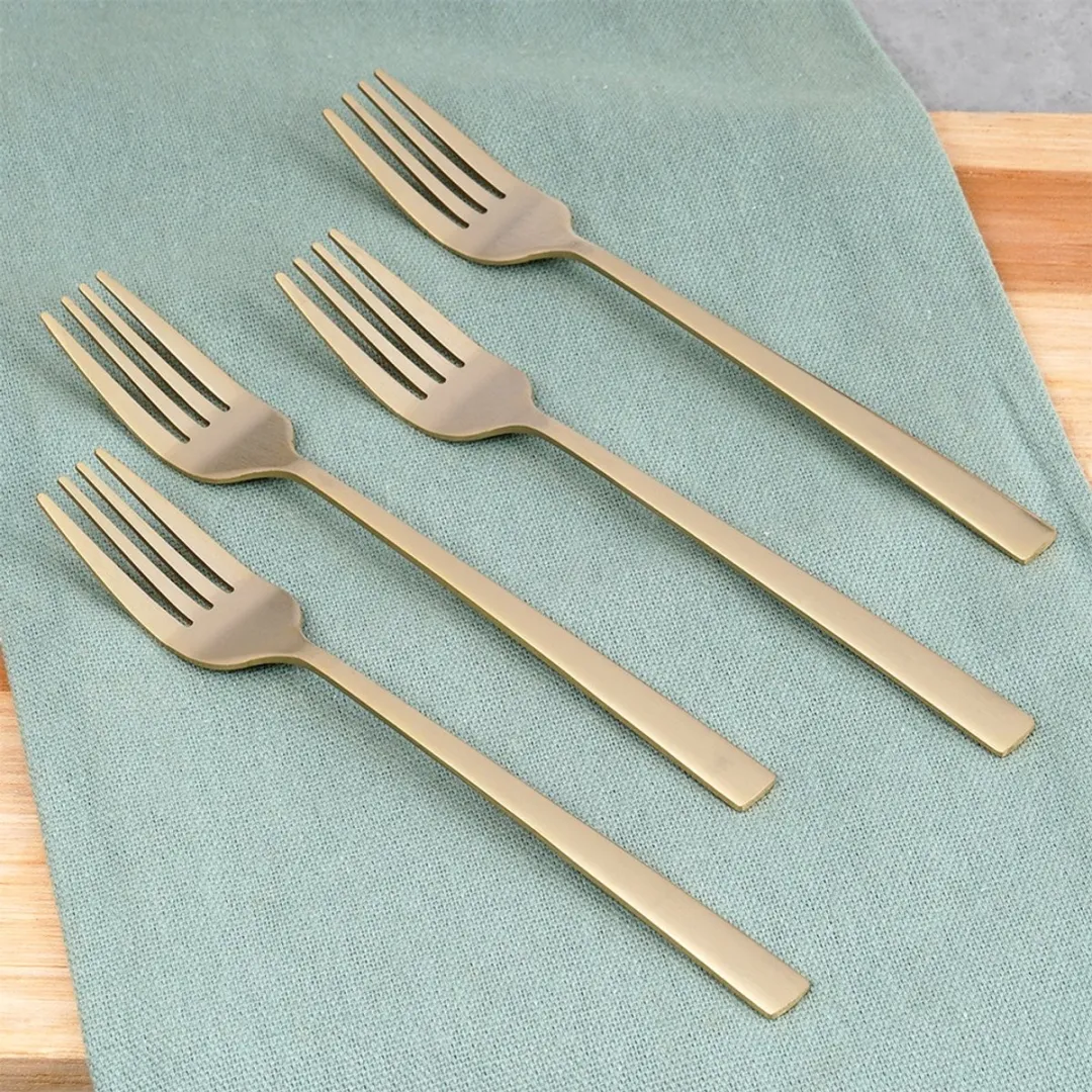 Excellent Houseware Taartvorkjes Goud - 4 Stuks - 15 cm
