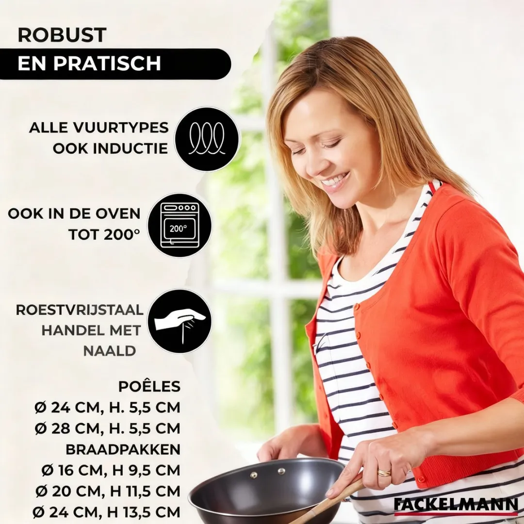 Fackelmann Etherna Roestvrijstalen Kookset 3 Potten 2 Pannen - 5 Stuks - afbeelding 6 van 6