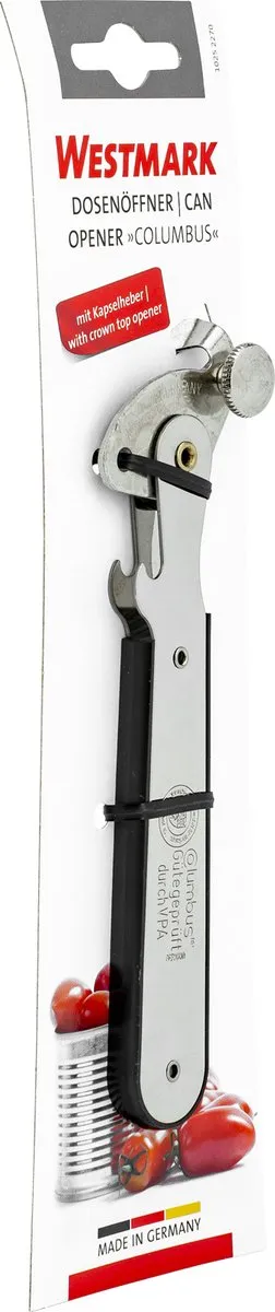 Westmark Blikopener Columbus 16,2cm - Staal - Zwart