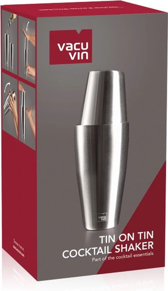 VacuVin Tin on Tin Boston Cocktail Shaker 750ml - RVS