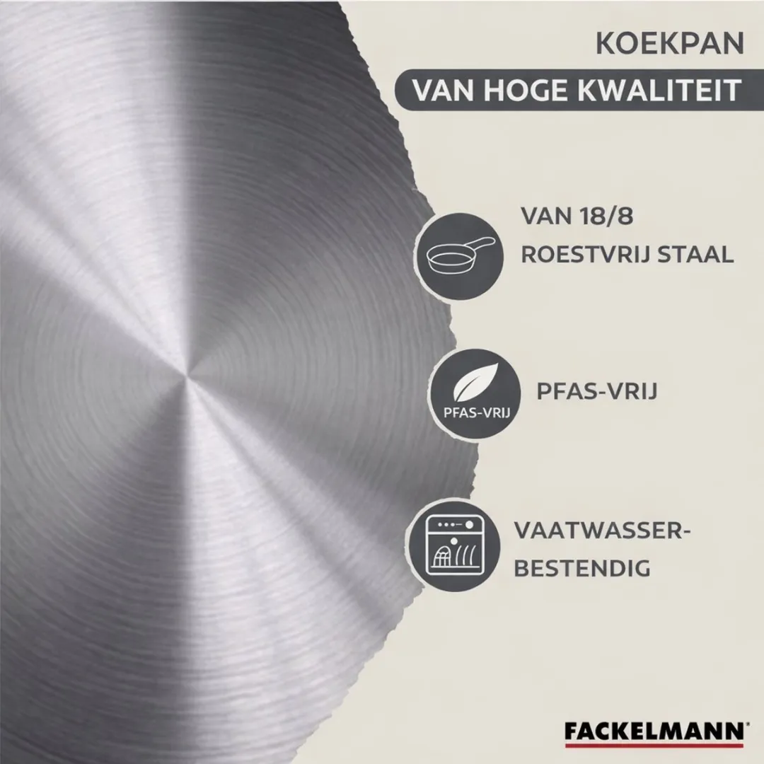 Fackelmann 9355450 Kookset - 5 Stuks - 16-28cm - Roestvrijstaal