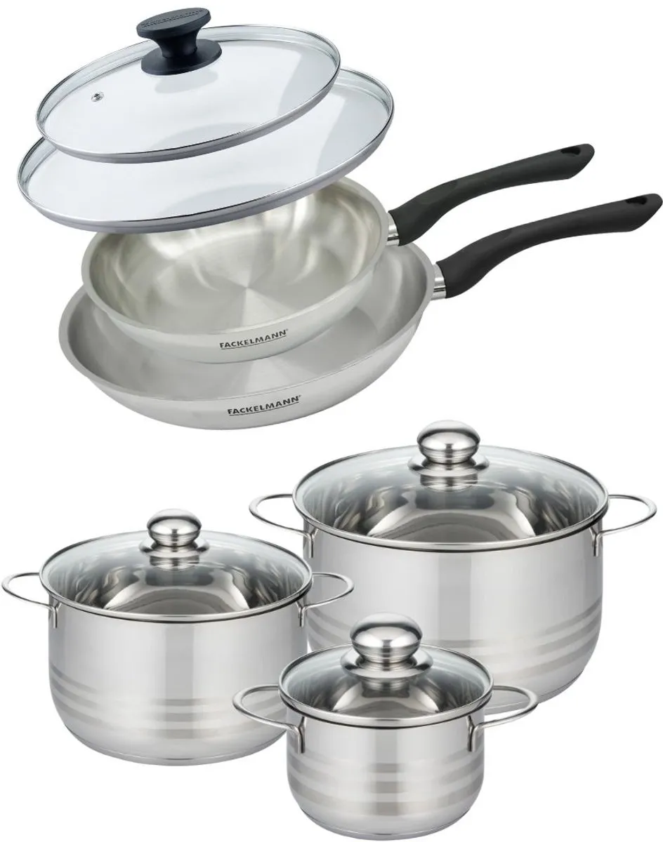 Fackelmann 9355450 Kookset - 5 Stuks - 16-28cm - Roestvrijstaal