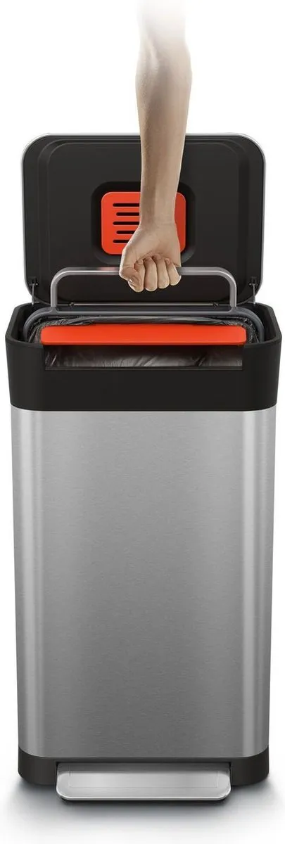 Joseph Joseph Titan Slim Prullenbak 30L - RVS - Zilver