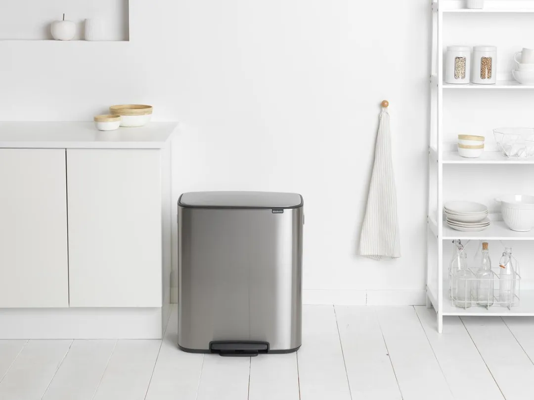 Brabantia Bo Prullenbak 211461 - 2x30L - Matt Steel Fingerprint Proof