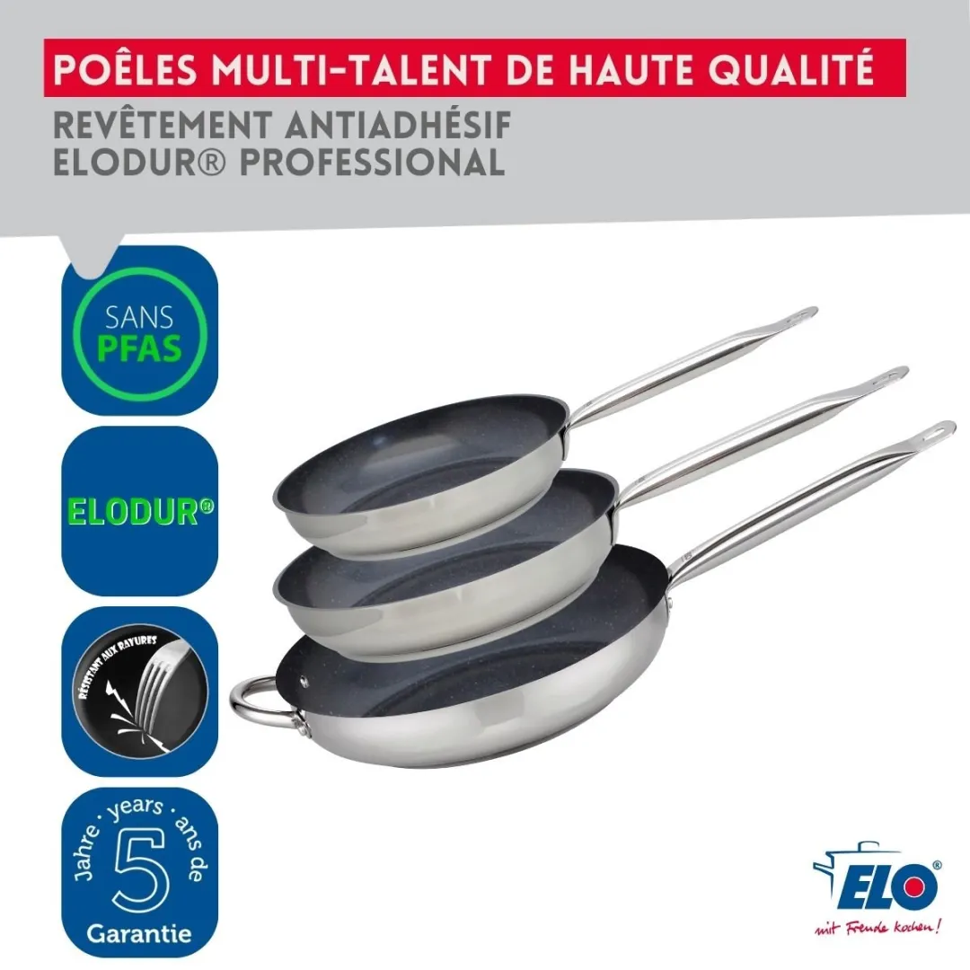 Fackelmann Elo 9805050 Set Roestvrijstalen Pannen 2x - 32cm - 2x Glas Deksels