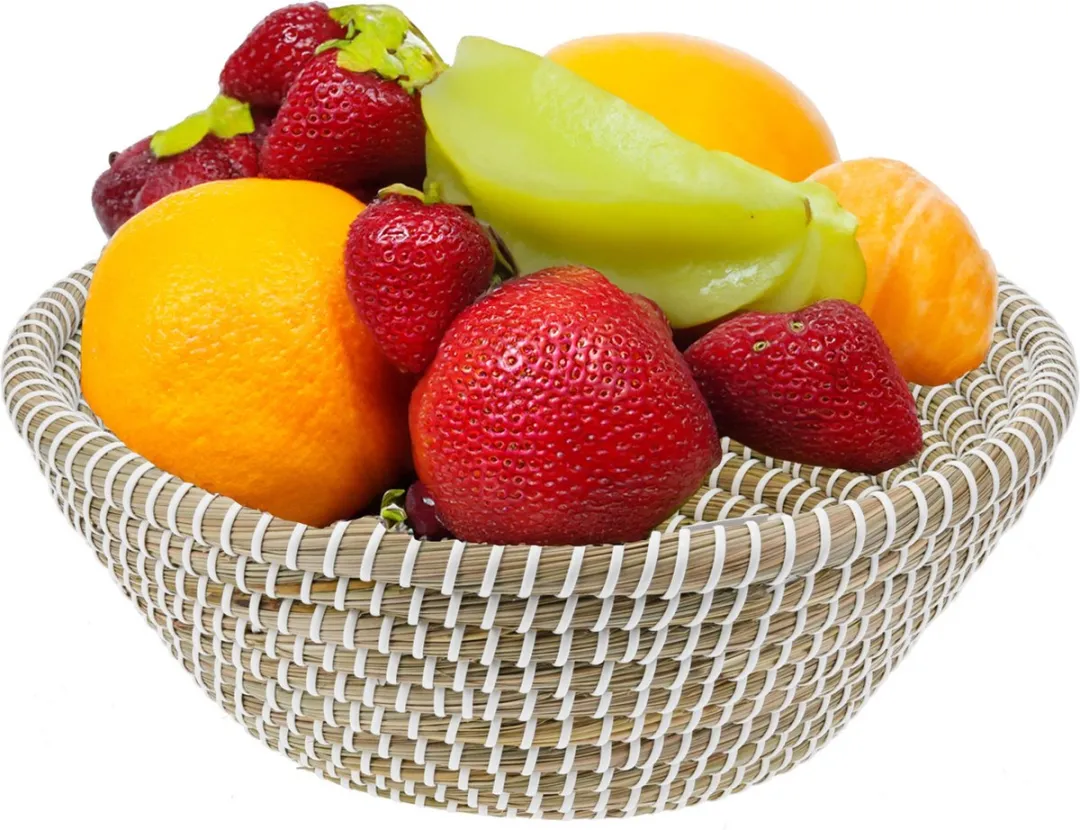 Excellent Houseware Rattan Fruitschaal - Ø32cm - Natuurlijk