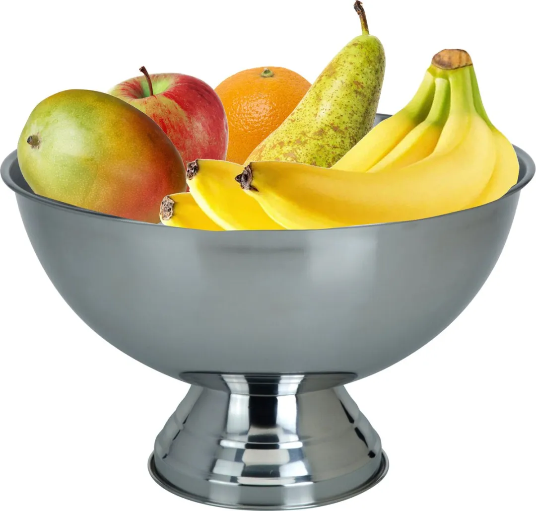 Excellent Houseware Fruitschaal op voet RVS 39x24cm