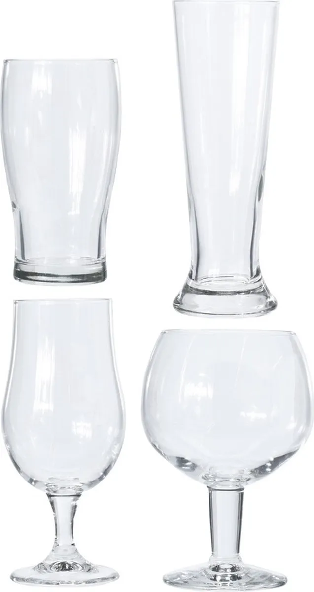 Excellent Houseware Bierglazen Set 8 Stuks - 3,2L Transparant