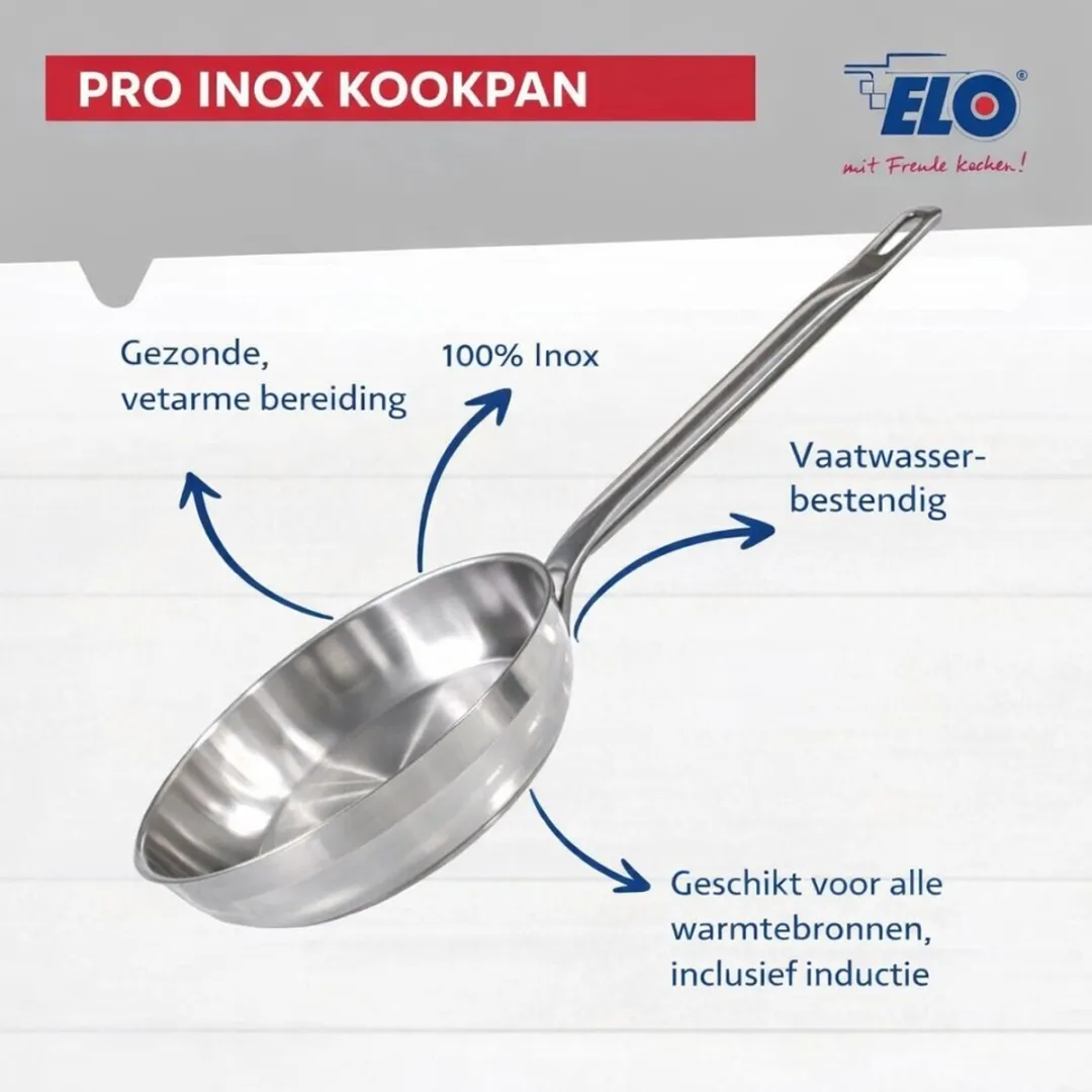 Fackelmann Elo Profi Keukengerei Set 4-delig - 24/32cm Pannen & 14/26cm Potten - Roestvrij staal