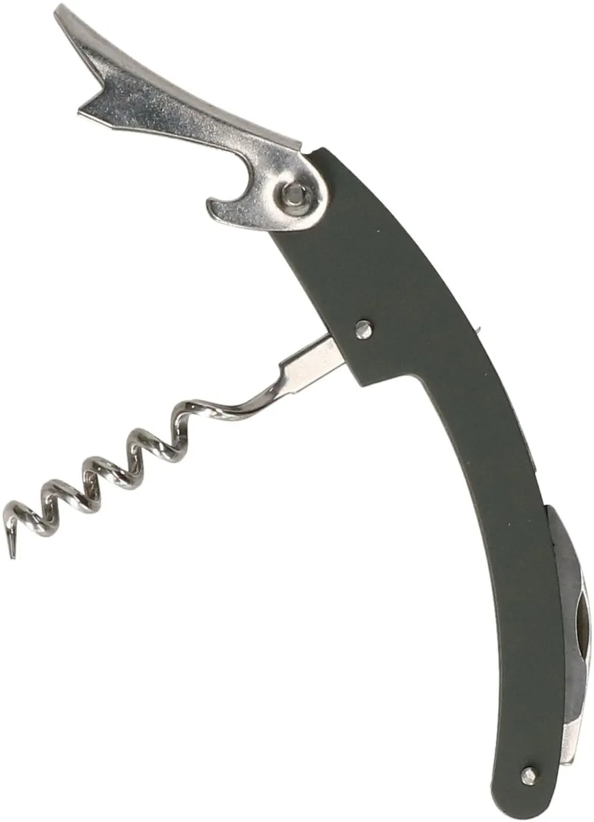 Excellent Houseware Kelner Flesopener/Kurkentrekker - 2 Stuks - Grijs