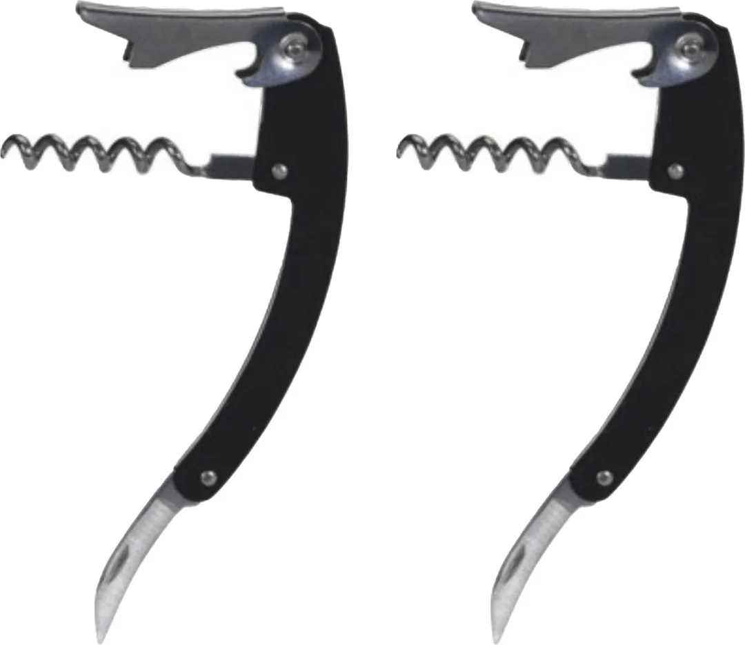 Excellent Houseware Kelner Flesopener/Kurkentrekker - 2 Stuks - Grijs