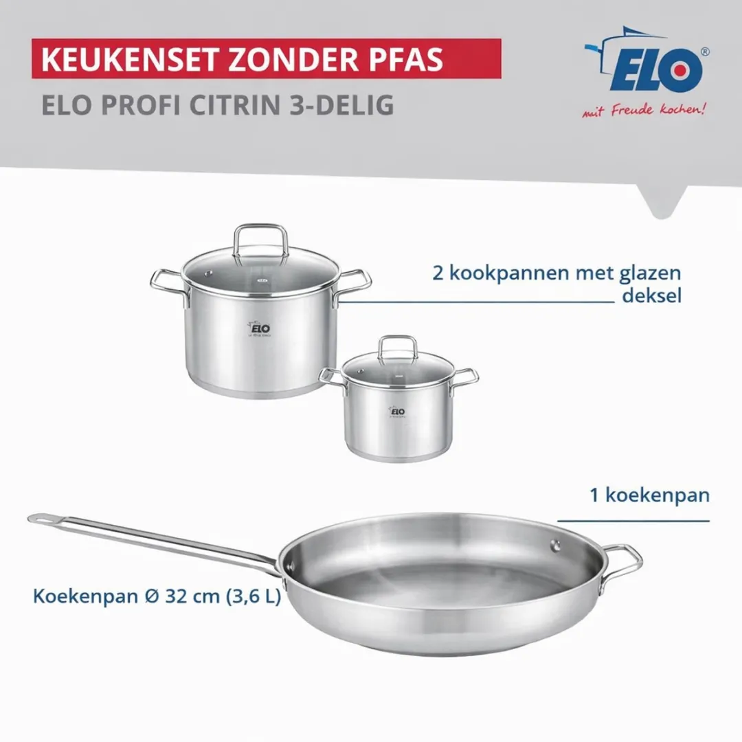 Fackelmann Elo Profi Keukengerei Set 3-delig - 32/16/26cm - Roestvrij staal