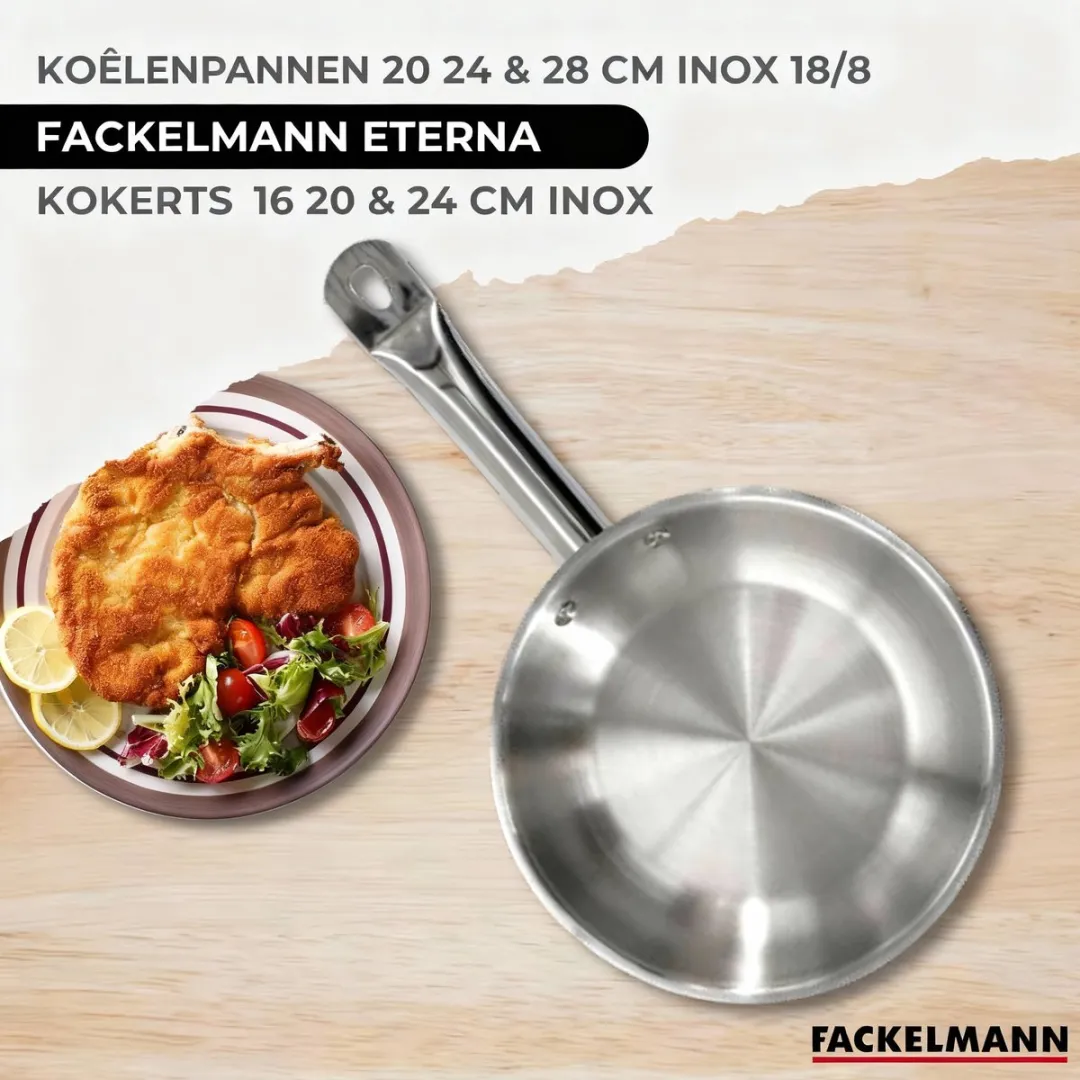 Fackelmann Etherna Set RVS Kookpannen & Pannen 16/20/24cm & 20/24/28cm - 6-delig - Roestvrij staal