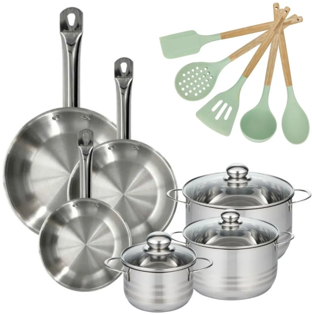 Fackelmann Etherna Set RVS Kookpannen & Pannen 16/20/24cm & 20/24/28cm