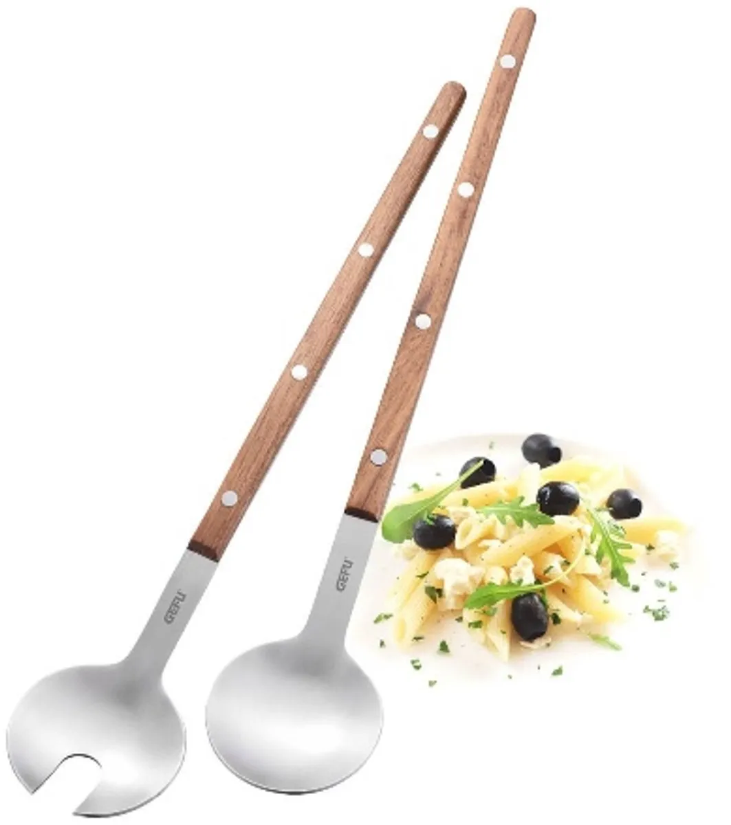 GEFU Filigo Saladebestek 2-delig - Walnoothout & RVS - 32.5x6cm - afbeelding 6 van 6