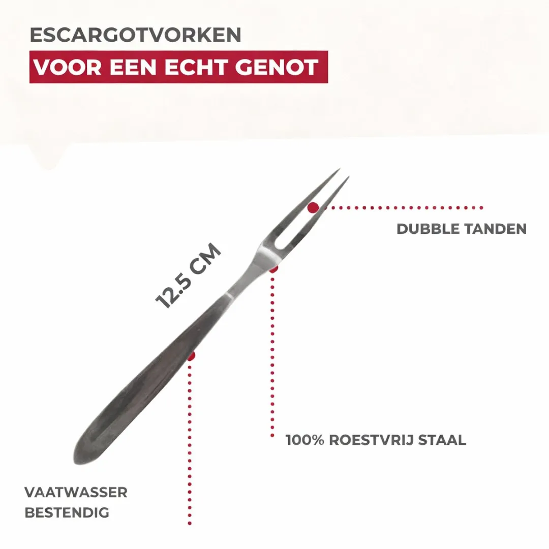 Fackelmann Slakkenvorkjes Set 6 Stuks - 12,5 cm - Roestvrij Staal
