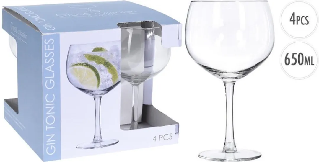 Excellent Houseware Gin Tonic Glazen 650ml - 4 Stuks CC7000350