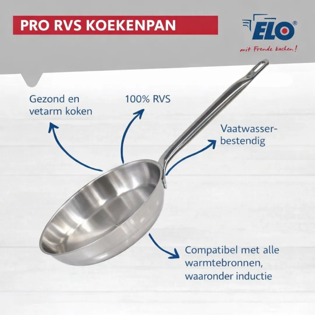 Fackelmann Elo Profi Keukengerei Set 5-delig - 24cm Koekenpan + 4 Potten 12-24cm - Roestvrij staal - afbeelding 6 van 6