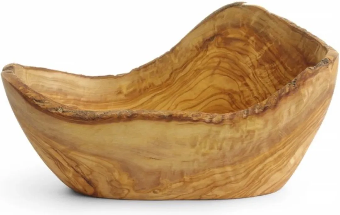 HENDI Decoratieve Kom Olijfhout 505373 - ø145x110mm - RVS