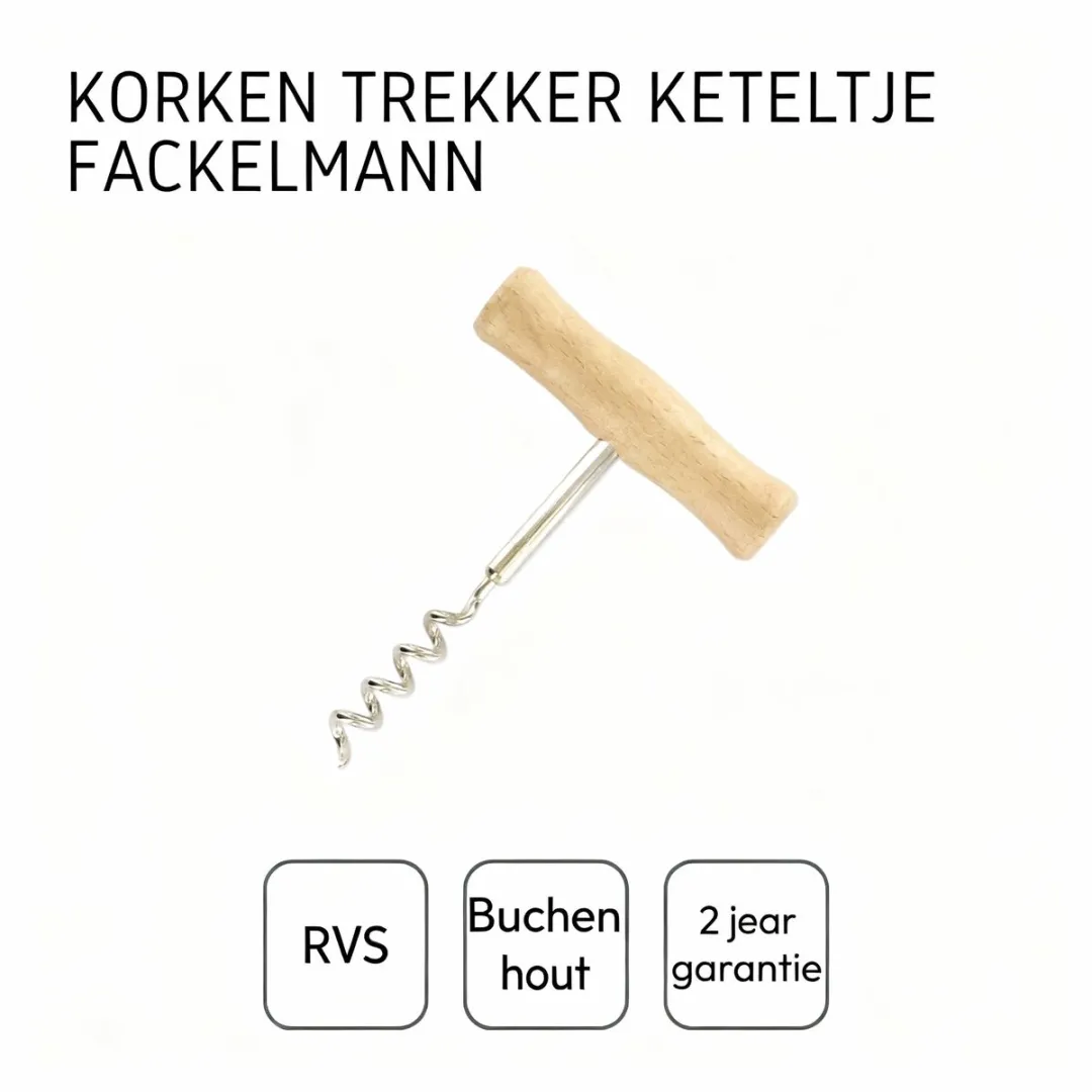 Fackelmann 49701 Kurkentrekker - Hout/Roestvrij staal