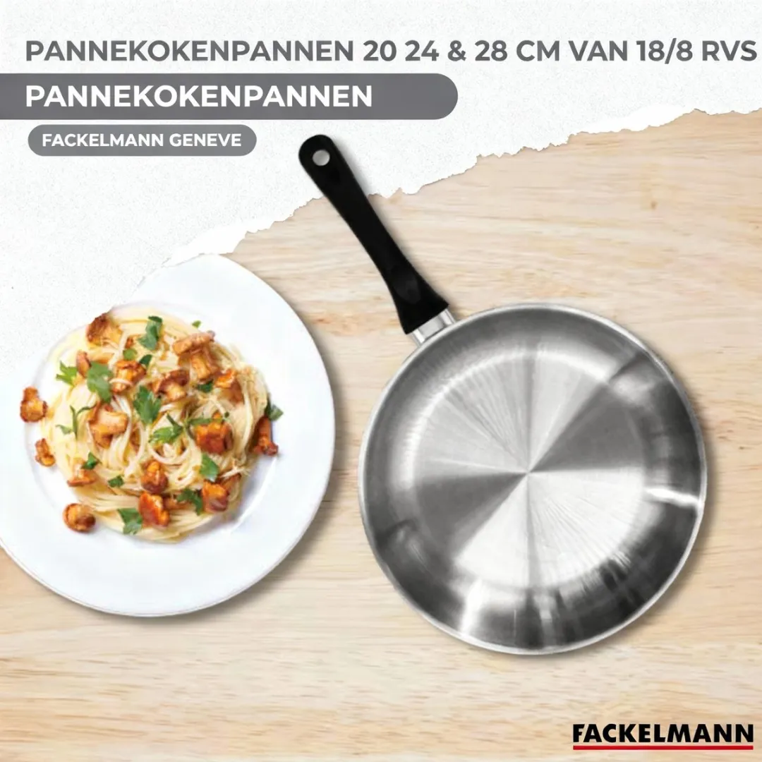 Fackelmann 3-delige Roestvrijstalen Pan Set 20/24/28cm