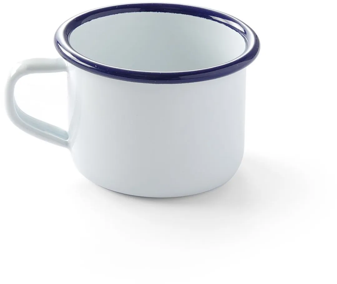Hendi Kop 621318 - 120ml - Emaille - Wit met blauwe rand - afbeelding 6 van 6