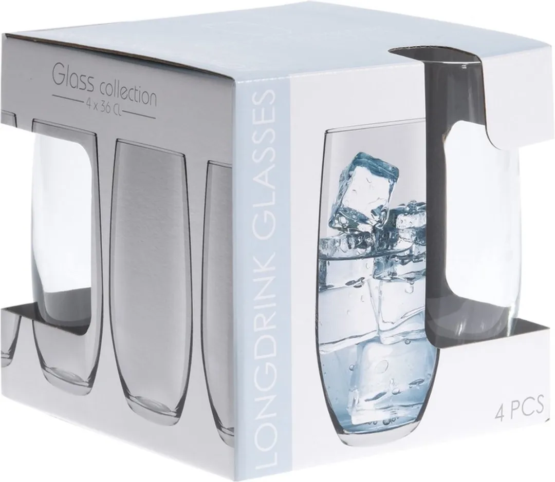 Excellent Houseware Drinkglazen - 4 Stuks 360ml - Transparant