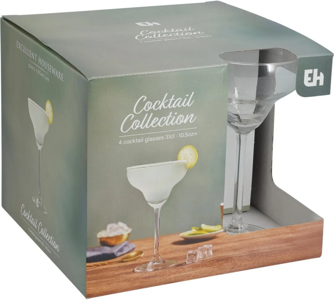 Excellent Houseware Margaritha Glazen 8 Stuks - 300ml - Transparant