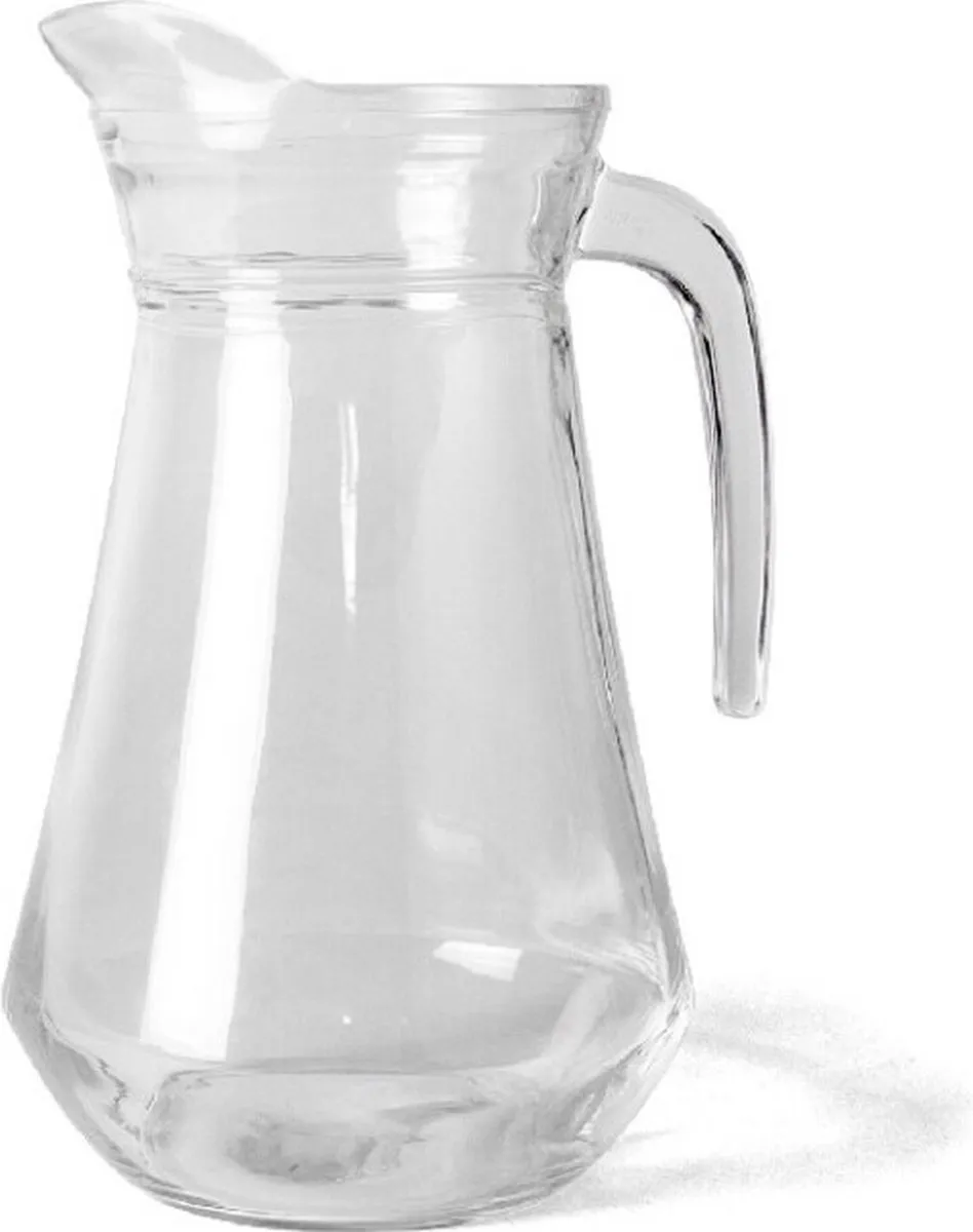 Excellent Houseware Waterkaraf Glas 1000ml - 6x Drinkglazen 390ml