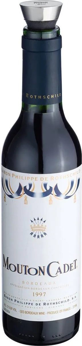 Westmark Vino Wijnflessenstop - Monopol Edition - Zilver/Zwart