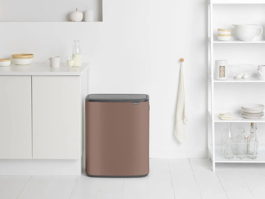 Brabantia Bo Touch Bin Prullenbak 2x30L - Afvalscheiding - Satin Taupe