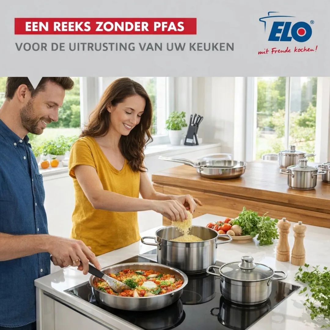 Fackelmann Elo Profi Brillant Keukengerei Set 6-delig - 2 Koekenpannen 24/28cm + 4 Steelpannen 12-24cm
