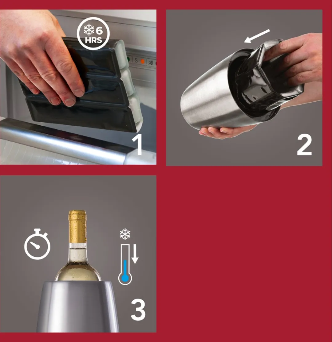 VacuVin Elegant Wine Cooler Active Cooler - RVS Zilver