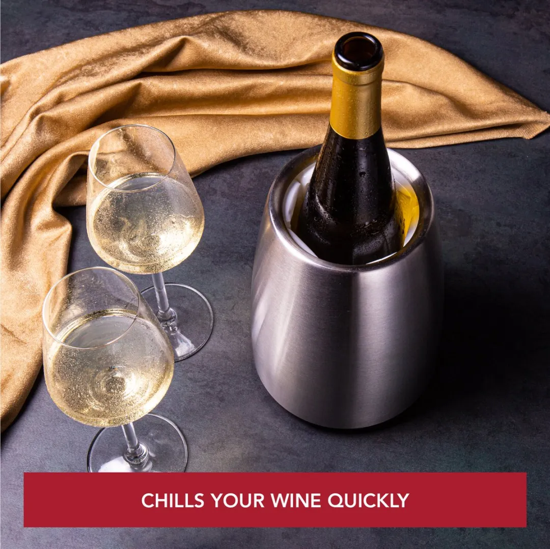 VacuVin Elegant Wine Cooler Active Cooler - RVS Zilver