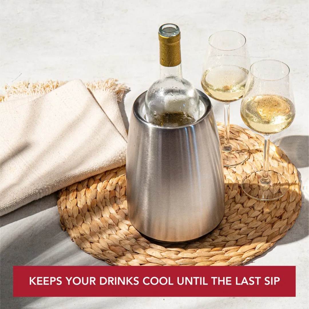 VacuVin Elegant Wine Cooler Active Cooler - RVS Zilver