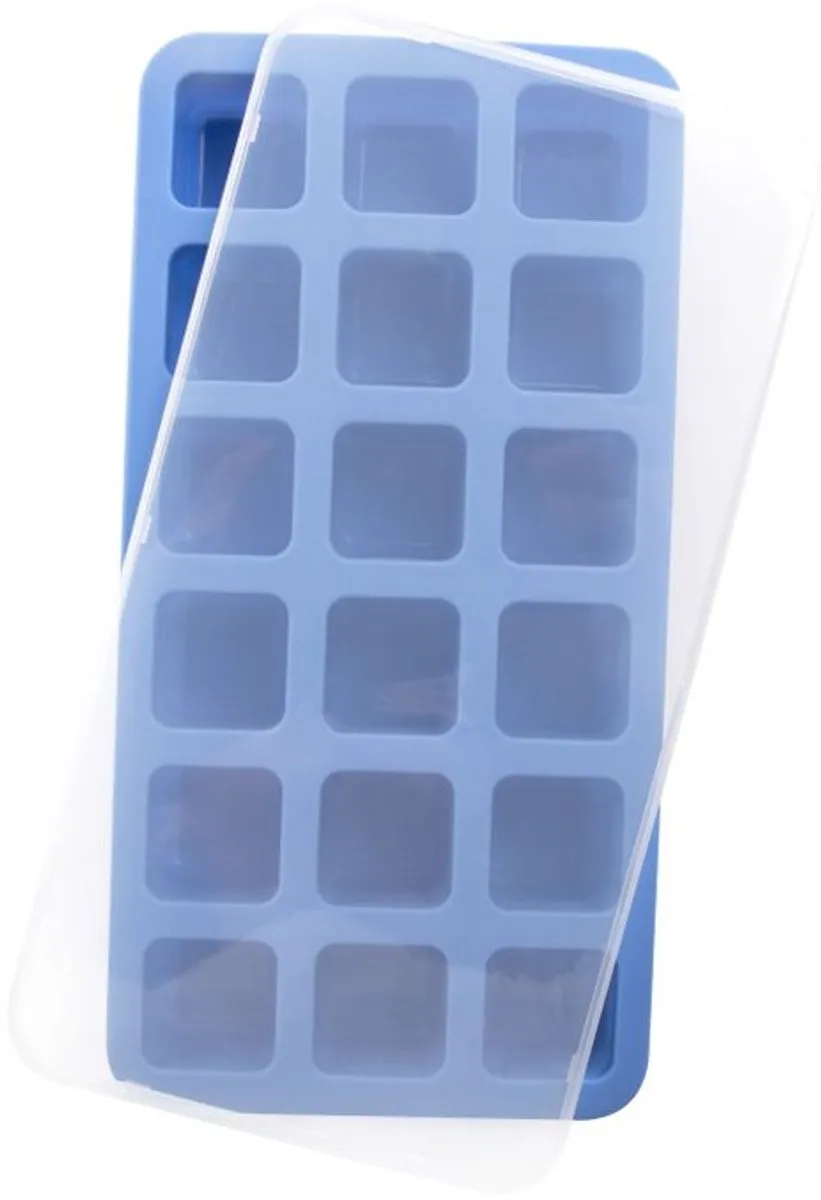 Hendi IJsblokjesvorm met deksel - 18 Stuks - Blauw