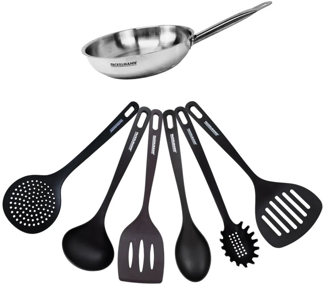 Fackelmann Kookset 20cm - Roestvrijstaal - 1 Pan + 6 Keukengerei
