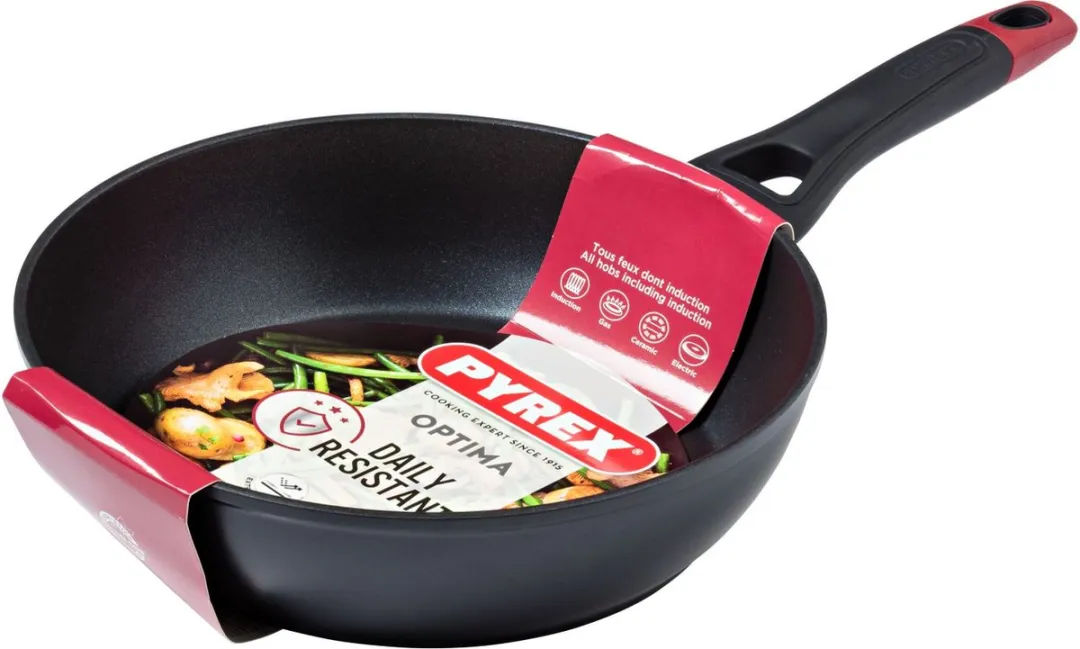 Pyrex Optima Koekenpan 28cm - Zwart/Rood - afbeelding 6 van 6