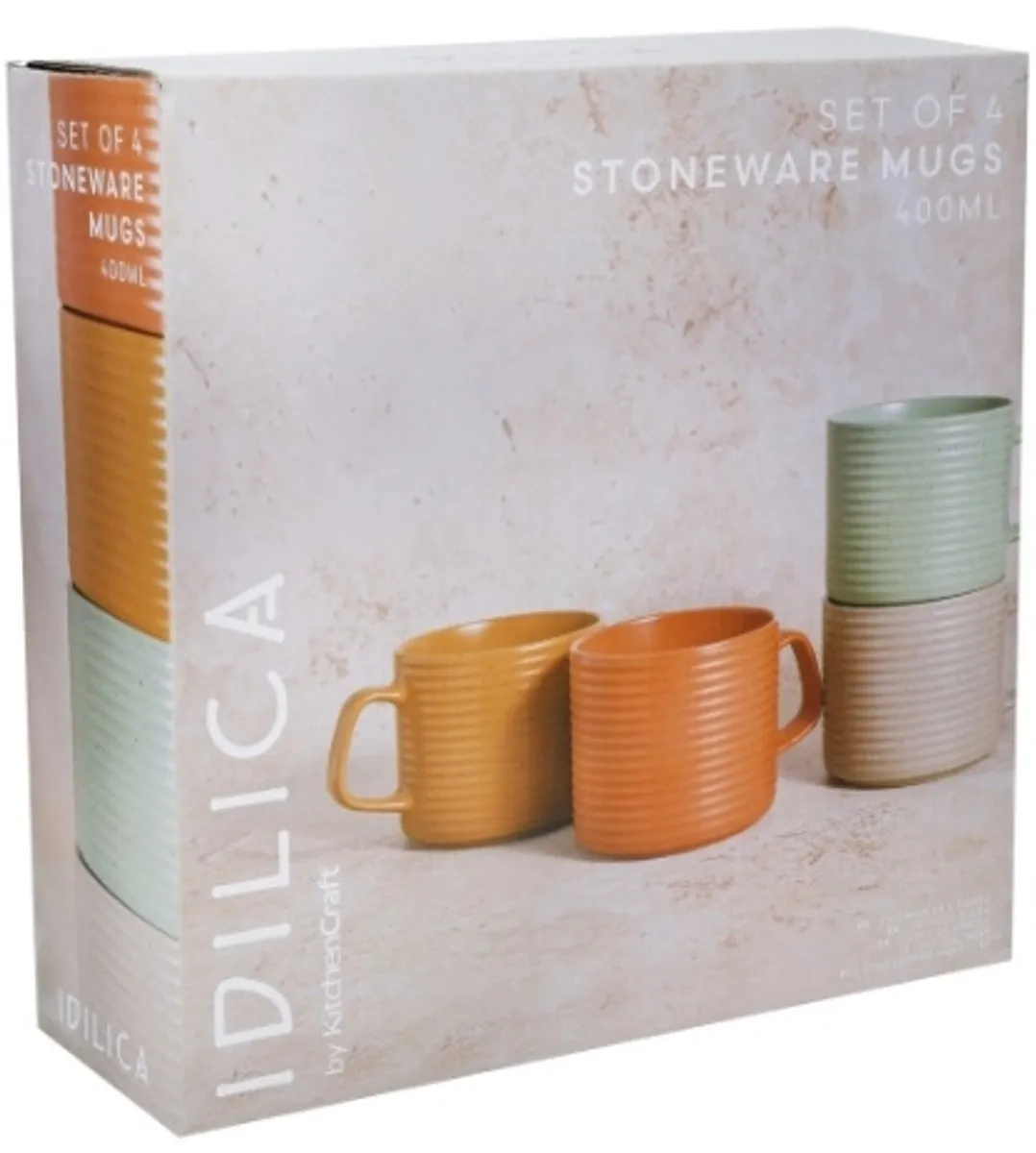 KitchenCraft Idilica Aardewerk Mokken - 400ml - 4 Stuks - afbeelding 6 van 6