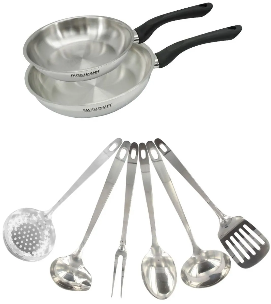 Fackelmann 9444950 Set Roestvrijstalen Pannen 20 & 24cm