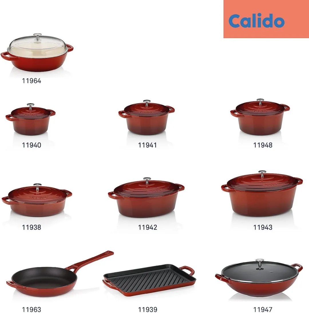 Kela Calido Gietijzeren Grillplaat 25x35cm - Rood