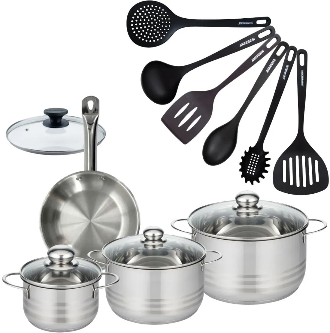 Fackelmann 9352450 Kookset - 3 Pannen 16/20/24cm + Accessoires