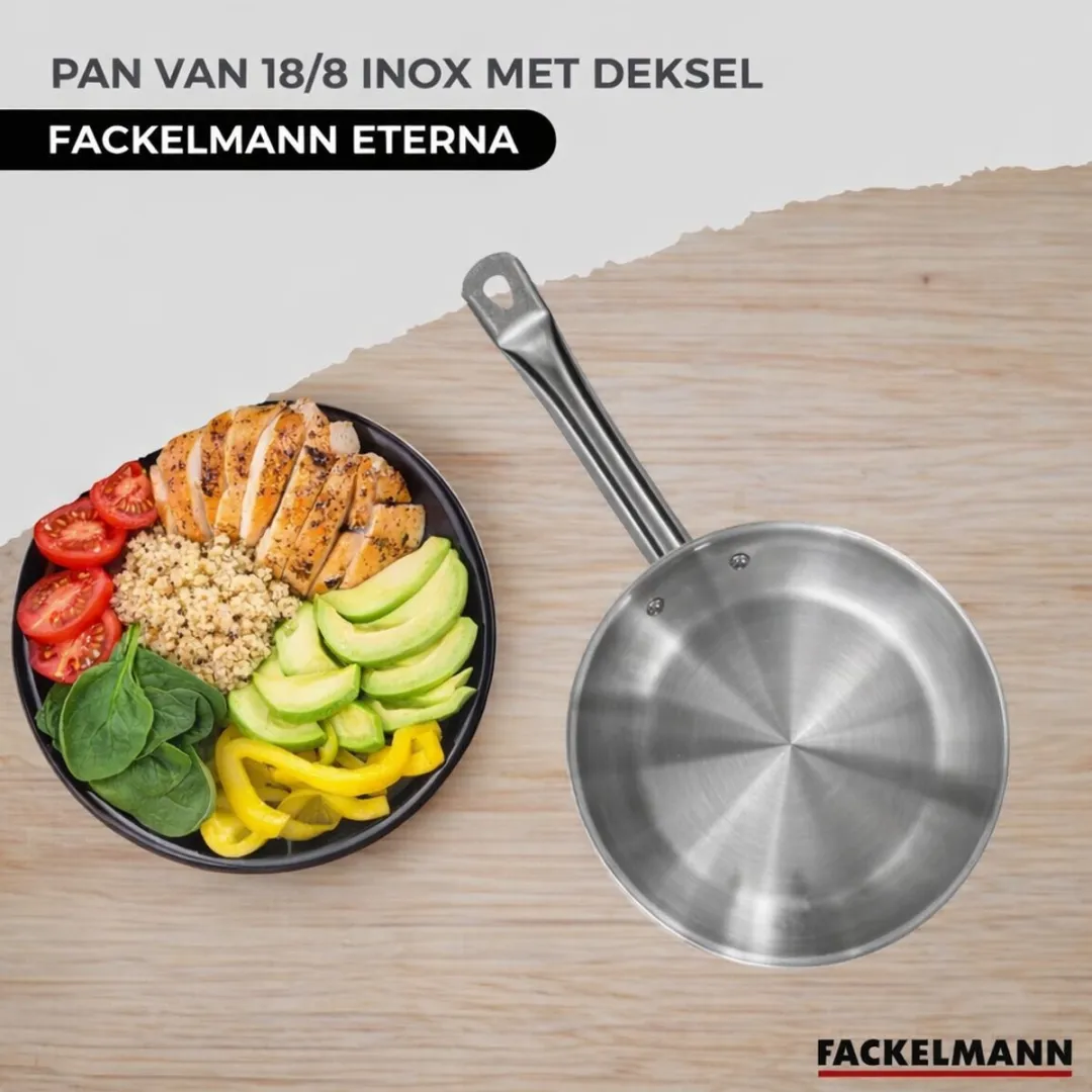 Fackelmann Eterna 9437750 Pan 20cm - Roestvrij staal/Glas