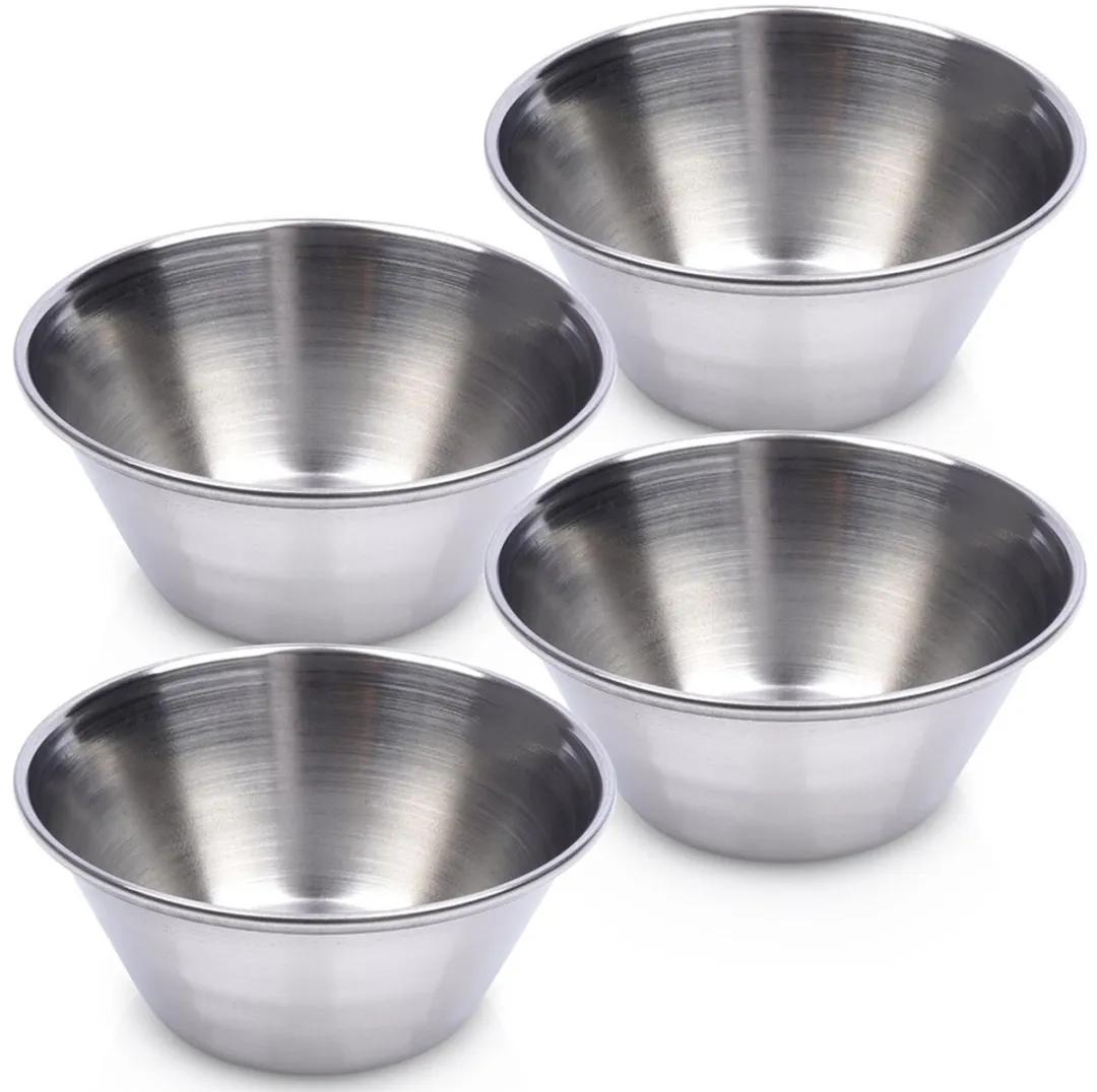 Excellent Houseware Stalen Dipkommen Set 4 Stuks